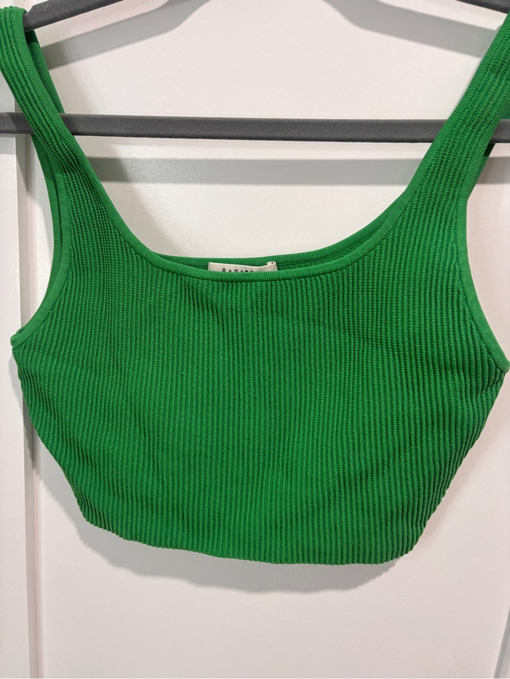 Aritzia Green Ribbed babatonCrop Tank Top